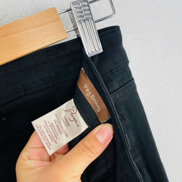 NWT PAIGE BLACK PEG SKINNY DENIM JEANS - Picture 6 of 6